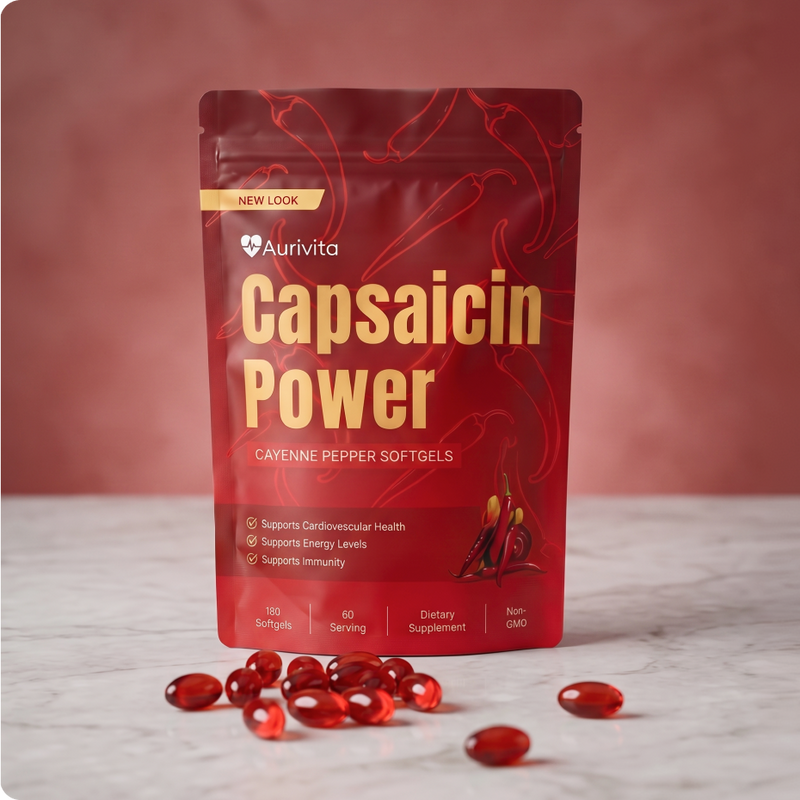 Aurivela Capsaisín Kraftur glas með cayenne-pipar